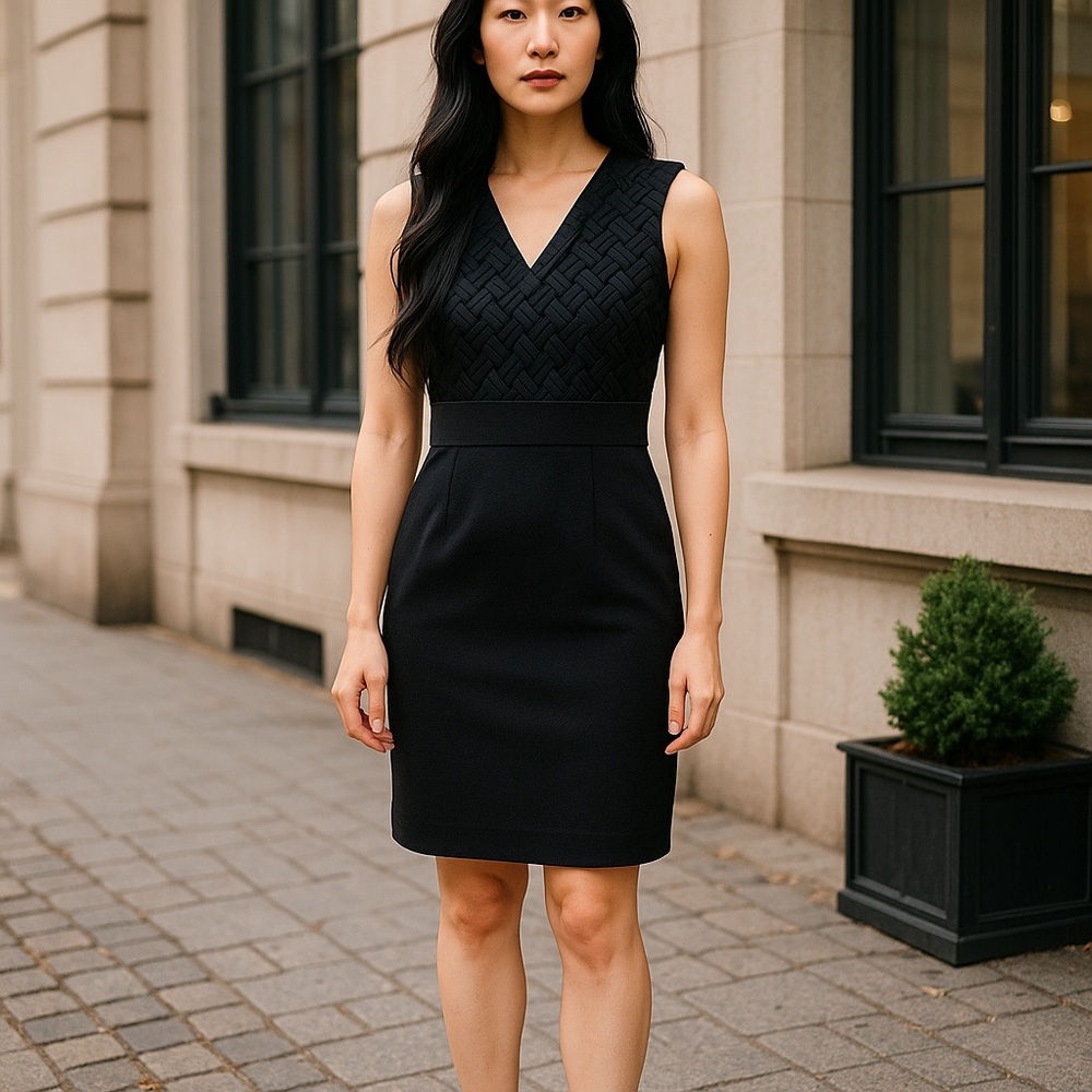Adam LIPPES‎ Wool Bland Black Knit Mini Dress Sz S Old Money Classy Quiet Luxury